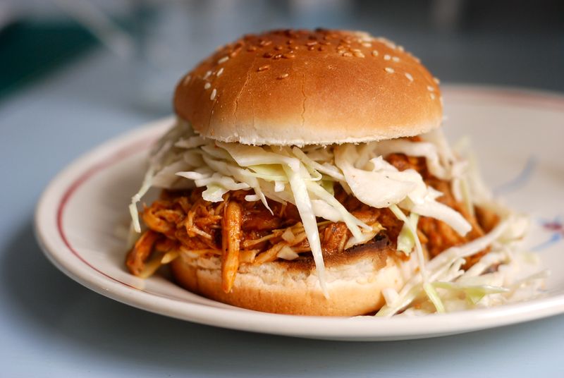 Pulled chicken sandwich Pulled chicken sandwich