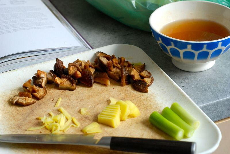 Reconstituted shiitake musrooms Reconstituted shiitake musrooms