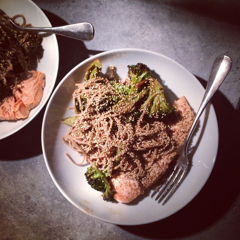 Soba bowls with salmon Soba bowls with salmon