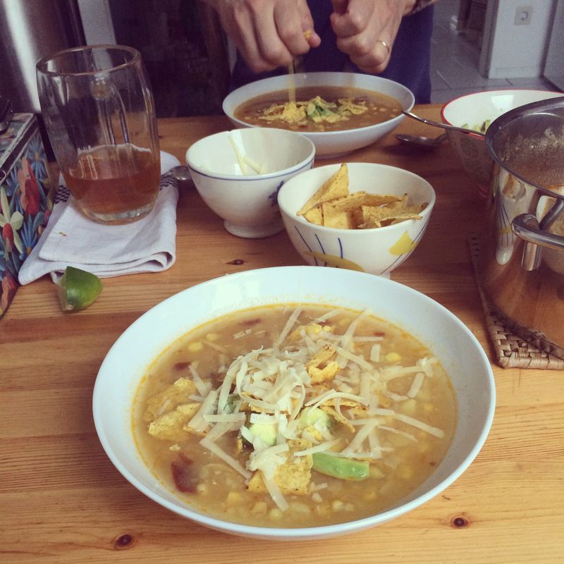 Potato, chile and corn soup Potato, chile and corn soup