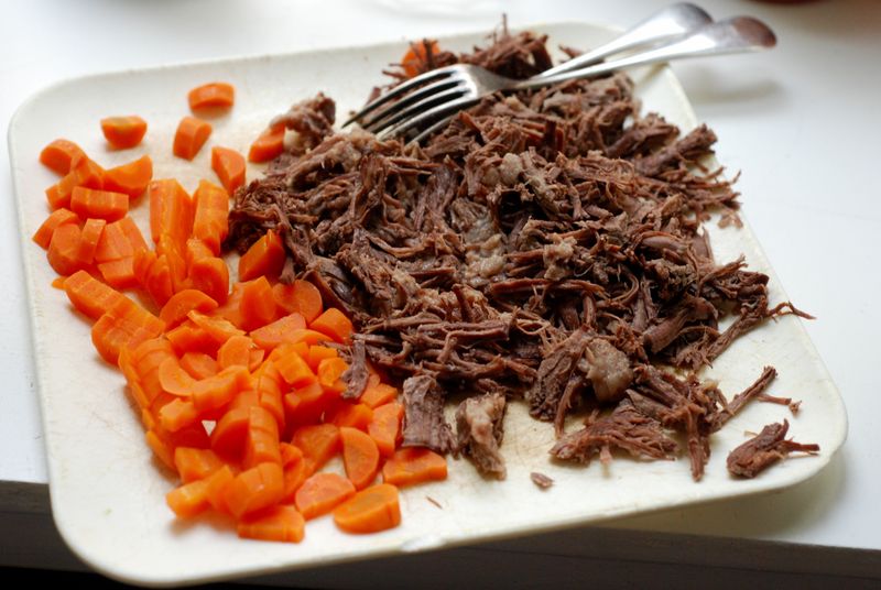 Shredded beef and carrots Shredded beef and carrots