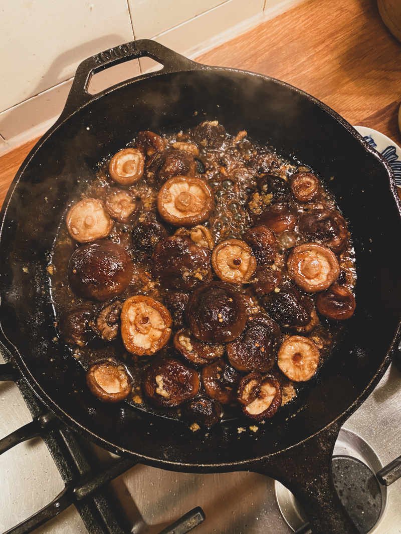 Glazed shiitakes Glazed shiitakes